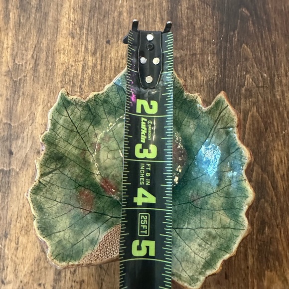 Vintage Studio Pottery Leaf Plate & Dipping Bowl Artist Signed by NC Sisters - Picture 11 of 12